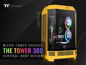 Thermaltake Tower 300 BumbleBee Micro-ATX Case; 2x140mm CT Fan Included; Support Up to 420mm Radiator; Horizontal display capable with optional Chassis Stand Kit/Optional LCD Kit; CA-1Y4-00S4WN-00