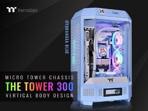 Thermaltake Tower 300 Hydrangea Blue Micro-ATX Case; 2x140mm CT Fan Included; Support Up to 420mm Radiator; Horizontal display capable with optional Chassis Stand Kit/Optional LCD Kit;CA-1Y4-00SFWN-00