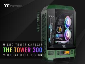 Thermaltake Tower 300 Racing Green Micro-ATX Case; 2x140mm CT Fan Included; Support Up to 420mm Radiator; Horizontal display capable with optional Chassis Stand Kit/Optional LCD Kit; CA-1Y4-00SCWN-00