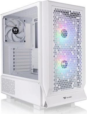 Thermaltake Ceres 330 TG ARGB Snow Mid Tower E-ATX Case Supports Hidden-Connector Motherboard; Preinstalled 2 x CT140 ARGB Fans; Rotational PCIe Slots; CA-1Y2-00M6WN-01; 3 Year Warranty