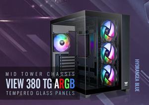 Thermaltake View 380 TG ARGB Black ATX Case; 4x120mm ARGB Fans Included; Supports Hidden-Connector Motherboard; Front & Side Dual Tempered Glass Panel; CA-1Z2-00M1WN-00; 3 Year Warranty