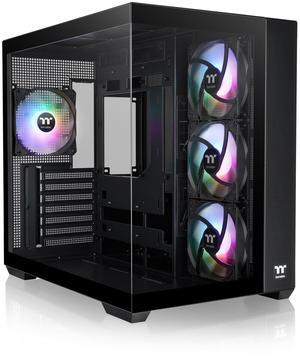 Thermaltake View 380 TG ARGB Black ATX Case; 4x120mm ARGB Fans Included; Supports Hidden-Connector Motherboard; Front & Side Dual Tempered Glass Panel; CA-1Z2-00M1WN-00; 3 Year Warranty