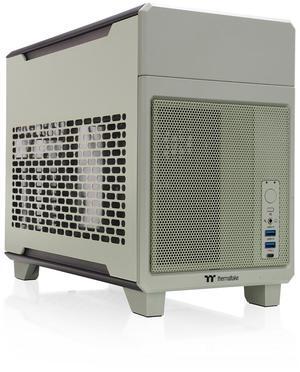 Thermaltake TR100 SFF Chassis mITX Support 18.9 Liters PCIe 4.0 Riser Cable Included 360mm GPU Clearance 280mm Radiator Support Removable PCIe Bracket, Matcha Green, CA-11A-00SENN-00