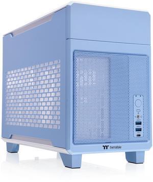 Thermaltake TR100 SFF Chassis; mITX Support 18.9 Liters PCIe 4.0 Riser Cable Included 360mm GPU Clearance 280mm Radiator Support Removable PCIe Bracket, Hydrangea Blue, CA-11A-00SFNN-00