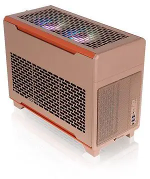 Thermaltake TR100 SFF Chassis; mITX Support; 18.9 Liters; PCIe 4.0 Riser Cable Included; 360mm GPU Clearance; 280mm Radiator Support; Removable PCIe Bracket; Gravel Sand; CA-11A-00SGNN-00