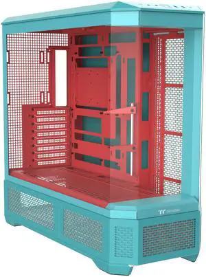 Thermaltake View 600 TG; Full Tower; 420mm Radiator Support; 480mm GPU Clearance; Hidden Connector Support; Rotatable PCIe Slots; 220mm PSU Clearance; Mint Strawberry; CA-11H-00FLWN-00
