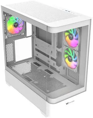 Thermaltake View 290; Mid Tower; 3x120mm ARGB Lite Fans Included; 360mm Radiator Support; 450mm GPU Clearance; Hidden Connector Support; Rotatable PCIe Slots; 200mm PSU Clearance; Snow; Ca-11G-00M6WN-