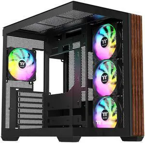 Thermaltake View 380 WS ARGB; Mid Tower Chassis; Side Wood Trim; 4x120mm ARGB Lite Fans Included; 360mm Radiator Support; 415mm GPU Clearance; 200mm Max PSU Length; 160mm Air Cooler Max Height
