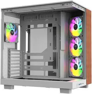 Thermaltake View 380 XL WS ARGB; Mid Tower Chassis; Side Wood Trim; 4x120mm ARGB Lite Fans Included; 360mm Radiator Support; 420mm GPU Clearance; 180mm Max PSU Length; 160mm Air Cooler Max Height