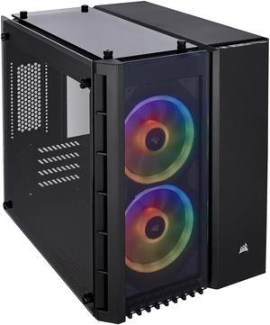 Corsair Crystal Series 280X RGB CC-9011135-WW Black Steel / Plastic / Tempered Glass Micro-ATX Case Computer Case