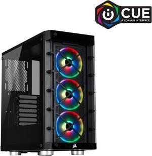 Corsair Crystal iCUE 465X RGB CC-9011188-WW Black Steel / Plastic / Tempered Glass ATX Mid Tower Computer Case