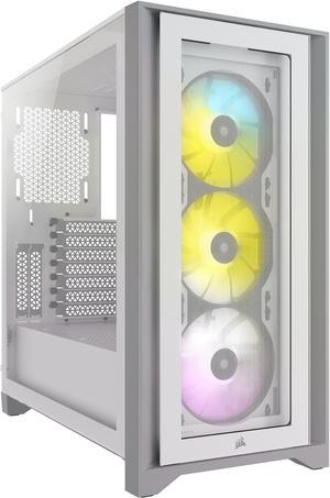 Corsair iCUE 4000X RGB CC-9011205-WW White Steel / Plastic / Tempered Glass ATX Mid Tower Computer Case