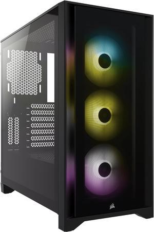 Corsair iCUE 4000X RGB CC-9011204-WW Black Steel / Plastic / Tempered Glass ATX Mid Tower Computer Case