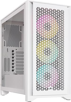 CORSAIR iCUE 4000D RGB AIRFLOW MidTower Case True White  3x AF120 RGB ELITE White Fans  iCUE Lighting Node PRO Controller  Highairflow Design