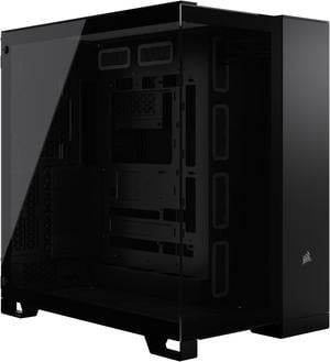 CORSAIR 6500X Mid-Tower Dual Chamber PC Case – Unobstructed view with wraparound front and side glass panels – Fits up to 10x 120mm fans – 4x Radiator Mounting Positions