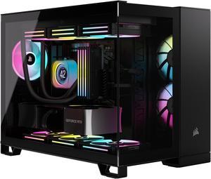 CORSAIR iCUE LINK 2500X RGB Micro ATX Dual Chamber PC Case  Two Tempered Glass Panels  2x RX120 RGB Fans Included  Highly Customizable