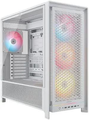 CORSAIR FRAME 5000D RS ARGB Modular High Airflow Mid-Tower PC Case, White – Fully Customizable Design –  InfiniRail™ Fan Mounting System – Fits Multiple 360mm Radiators or a 420mm Radiator – Reverse M