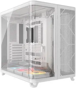 CORSAIR AIR 5400 Mid-Tower PC Case  Triple-Chamber Design Venturi Ducts for Powerful Airflow  Isolated 360mm CPU AIO Chamber  ASUS BTF, MSI Project Zero, and Gigabyte Project Stealth Compatible White