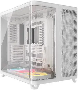 CORSAIR AIR 5400 Mid-Tower PC Case  Triple-Chamber Design  Venturi Ducts for Powerful Airflow  Isolated 360mm CPU AIO Chamber  ASUS BTF, MSI Project Zero, and Gigabyte Project Stealth Compatible White