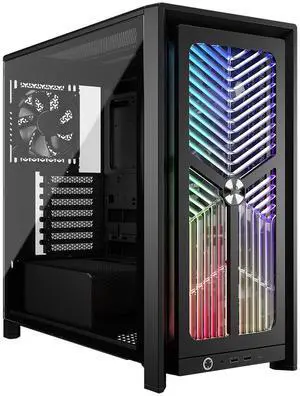 CORSAIR 4000X RS Mid-Tower PC Case, Black - Illuminated front panel RGB - 4x RS120 fans included - Supports dual 360mm radiators - ASUS BTF, MSI Project Zero - Black CORSAIR 4000X RS Mid-Tower PC Case, Black - Illuminated front panel RGB - 4x RS120 fans included - Supports dual 360mm radiators - ASUS BTF, MSI Project Zero - Black