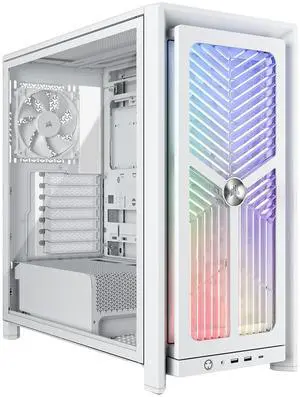 CORSAIR 4000X RS Mid-Tower PC Case, White - Illuminated front panel RGB - 4x RS120 fans included - Supports dual 360mm radiators - ASUS BTF, MSI Project Zero - White CORSAIR 4000X RS Mid-Tower PC Case, White - Illuminated front panel RGB - 4x RS120 fans included - Supports dual 360mm radiators - ASUS BTF, MSI Project Zero - White
