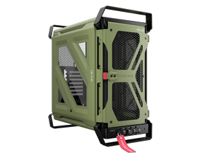 CORSAIR WARTHOG Airflow Mid-Tower Case - Thick Steel Construction - High-Airflow Performance - InfiniRail™ Fan Mounting System - Fits Multiple 360mm Radiators -Reverse Motherboard Support, Olive Drab CORSAIR WARTHOG Airflow Mid-Tower Case - Thick Steel Construction - High-Airflow Performance - InfiniRail™ Fan Mounting System - Fits Multiple 360mm Radiators -Reverse Motherboard Support, Olive Drab