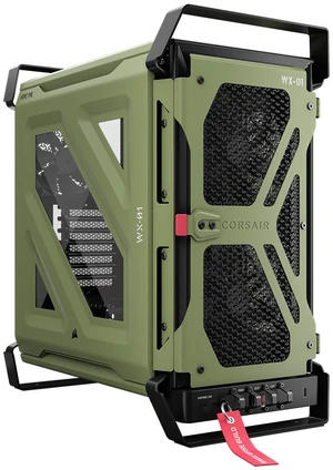 CORSAIR WARTHOG RS Airflow Mid-Tower Case - Thick Steel Construction - 2x RS200 & 1x RS120 fans - High-Airflow Performance - InfiniRailFan Mounting System - Fits Multiple 360mm Radiators, , Olive Drab CORSAIR WARTHOG RS Airflow Mid-Tower Case - Thick Steel Construction - 2x RS200 & 1x RS120 fans - High-Airflow Performance - InfiniRailFan Mounting System - Fits Multiple 360mm Radiators, , Olive Drab