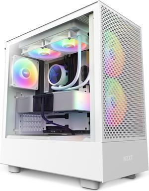 NZXT H Series H5 (2023) Flow RGB Edition ATX Mid Tower Chassis White Color-CC-H51FW-R1