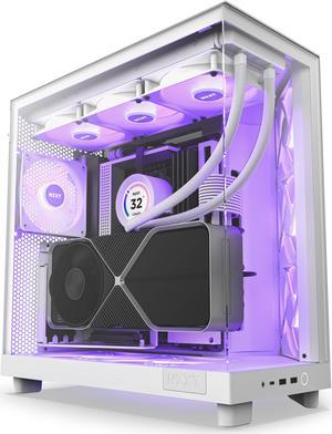 NZXT H6 FLOW RGB Compact Dual-Chamber Mid-Tower Airflow Case, White, CC-H61FW-R1