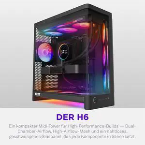 H6 (2026) Compact Dual-chamber ATX Case All Black H6 (2026) Compact Dual-chamber ATX Case All Black