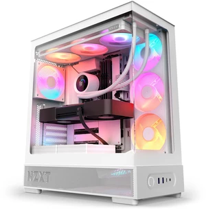 NZXT S5 RGB Compact ATX Mid-Tower PC Case - Panoramic Dual Tempered Glass, Pre-Installed 360 mm RGB Reverse Fan, Up to 10 Fans, 415 mm GPU Clearance, USB-C - White NZXT S5 RGB Compact ATX Mid-Tower PC Case - Panoramic Dual Tempered Glass, Pre-Installed 360 mm RGB Reverse Fan, Up to 10 Fans, 415 mm GPU Clearance, USB-C - White