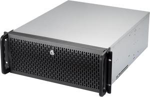 Rosewill RSV-R4000U 4U Server Chassis Rackmount Case | 8 3.5" HDD Bays, 3 5.25" Devices | ATX, CEB Compatible | 2 Front 120mm Fans, 2 Rear 80mm Fans | USB 3.0, 2.0 | Front Panel Lock | Silver/Black
