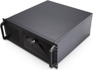Rosewill 4U Server Chassis Rackmount Case  7 35 Bays 2 525 Devices ATX CEB Compatible  1 120mm PWM Fan 2 80mm PWM Fans  2x USB 30  Front Panel Lock and Key  SilverBlack  RSVR4100U