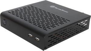 SILVERSTONE Black Aluminum / Steel PT13B Mini ITX Media Center / HTPC Case