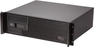 iStarUSA D313SEMATX-DE1BK Aluminum / Steel 3U Rackmount Compact Trayless Server Case - Black Bezel
