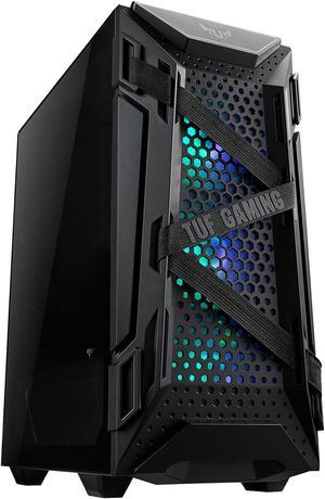 ASUS TUF Gaming GT301 Mid-Tower Compact Case for ATX Motherboards with Honeycomb Front Panel, 3 x 120mm AURA Addressable RBG Fans, Headphone Hanger, and 360mm Radiator Support