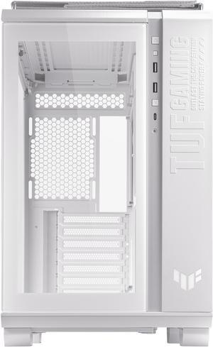 ASUS TUF Gaming GT502 White ATX Mid-Tower Computer Case with Front Panel RGB Button, USB 3.2 Type-C and 2x USB 3.0 Ports, 2- way Graphic Card Mounting Orientation Compatible, 360mm and 280mm Radiator