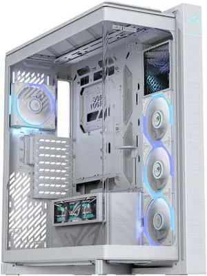 ASUS ROG Cronox ARGB White Edition Gaming PC Case, Four ARGB Fans, Curved Tempered-Glass Panel, GPU's up to 400mm, EATX and BTF Motherboards, 9.2-inch Screen ASUS ROG Cronox ARGB White Edition Gaming PC Case, Four ARGB Fans, Curved Tempered-Glass Panel, GPU's up to 400mm, EATX and BTF Motherboards, 9.2-inch Screen