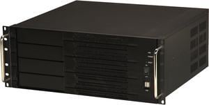 Athena Power RM-4U400S80 Black Aluminum Front Panel and 1.2mm Steel 4U Rackmount Server Case
