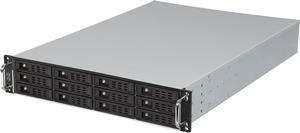 Athena Power RM-2U2123HE Black 1.0mm SGCC 2U Rackmount Server Chassis