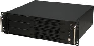 Athena Power RM-3U300PRR55U2 Black Brushed Aluminum Front Bezel / 1.2mm SECC 3U Rackmount Server Case - OEM