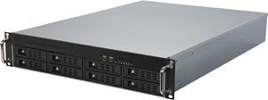 Athena Power RM-2U2083HE12 12Gb/s 2U Hot-Swap 8-Bay E-ATX Rackmount Server Chassis w/ 12 Gbps Mini-SAS Backplane Supports 8 x 3.5" or 2.5" SAS / SATA SSD / HDD - Support E-ATX (12" x 13") M/B - Extern - OEM