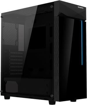 GIGABYTE C200 GLASS - Black Mid Tower PC Gaming Case, Tempered Glass, PSU Shroud (GB-C200G)