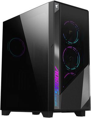 GIGABYTE AORUS C500 GLASS - Black Mid Tower PC Gaming Case, Tempered Glass, USB Type-C, 4x ARBG Fans Included (GB-AC500G ST)