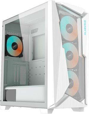 GIGABYTE C301 GLASS WHITE - White Mid Tower PC Gaming Case, Tempered Glass, USB Type-C, 4x ARBG Fans Included (GB-C301GW)