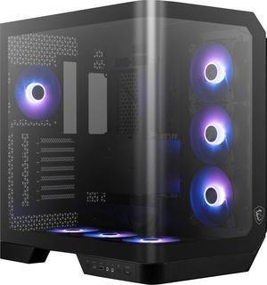 MSI MAG PANO 120R PZ - ATX Mid-Tower Gaming PC Case - 270-degree Tempered Glass Panel - Liquid Cooling Support up to 360mm Radiator - Pre-Installed 7 ARGB Fans - VGA Bracket