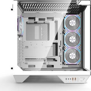 darkFlash DY470 White Steel / Tempered Glass ATX Black chassis ,0.8mm SPCC Case