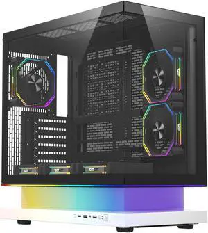 darkFlash FLOATRON F1 ATX Mid Tower Gaming PC Case, 270° Frameless Tempered Glass, Floating ARGB Base, 6× ARGB Fans, Back Connect Motherboard Ready, 360mm Radiator Support, 415mm GPU, USB-C,white darkFlash FLOATRON F1 ATX Mid Tower Gaming PC Case, 270° Frameless Tempered Glass, Floating ARGB Base, 6× ARGB Fans, Back Connect Motherboard Ready, 360mm Radiator Support, 415mm GPU, USB-C,white