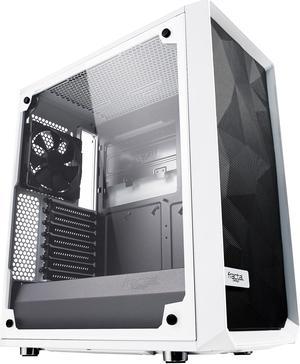 Fractal Design Meshify C White - White Steel / Tempered Glass ATX Mid Tower High-Airflow Compact Clear Tempered Glass Computer Case