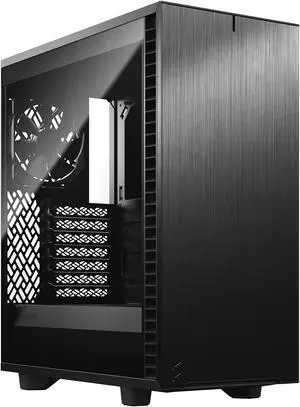Fractal Design Define 7 Compact Black Brushed Aluminum/Steel ATX Compact Silent Tempered Glass Window Mid Tower Computer Case